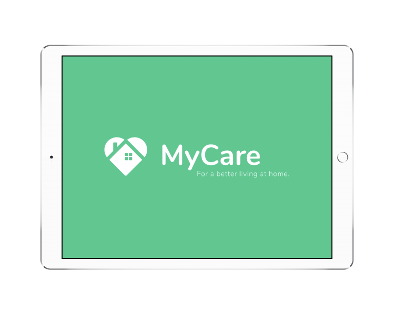 Display showcasing MyCare logo